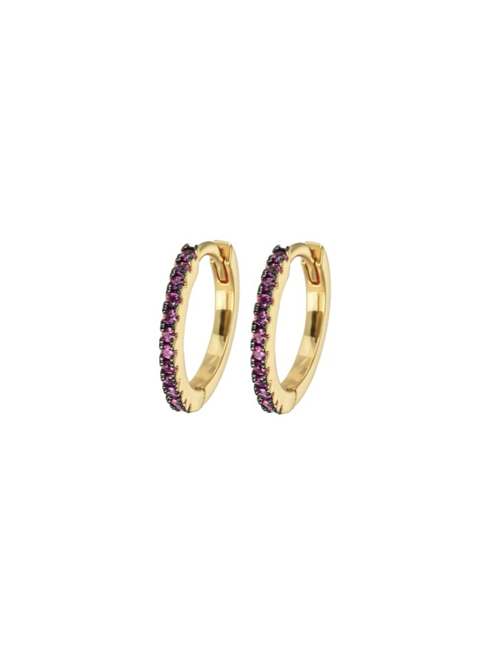 Small hoops Cerise & White