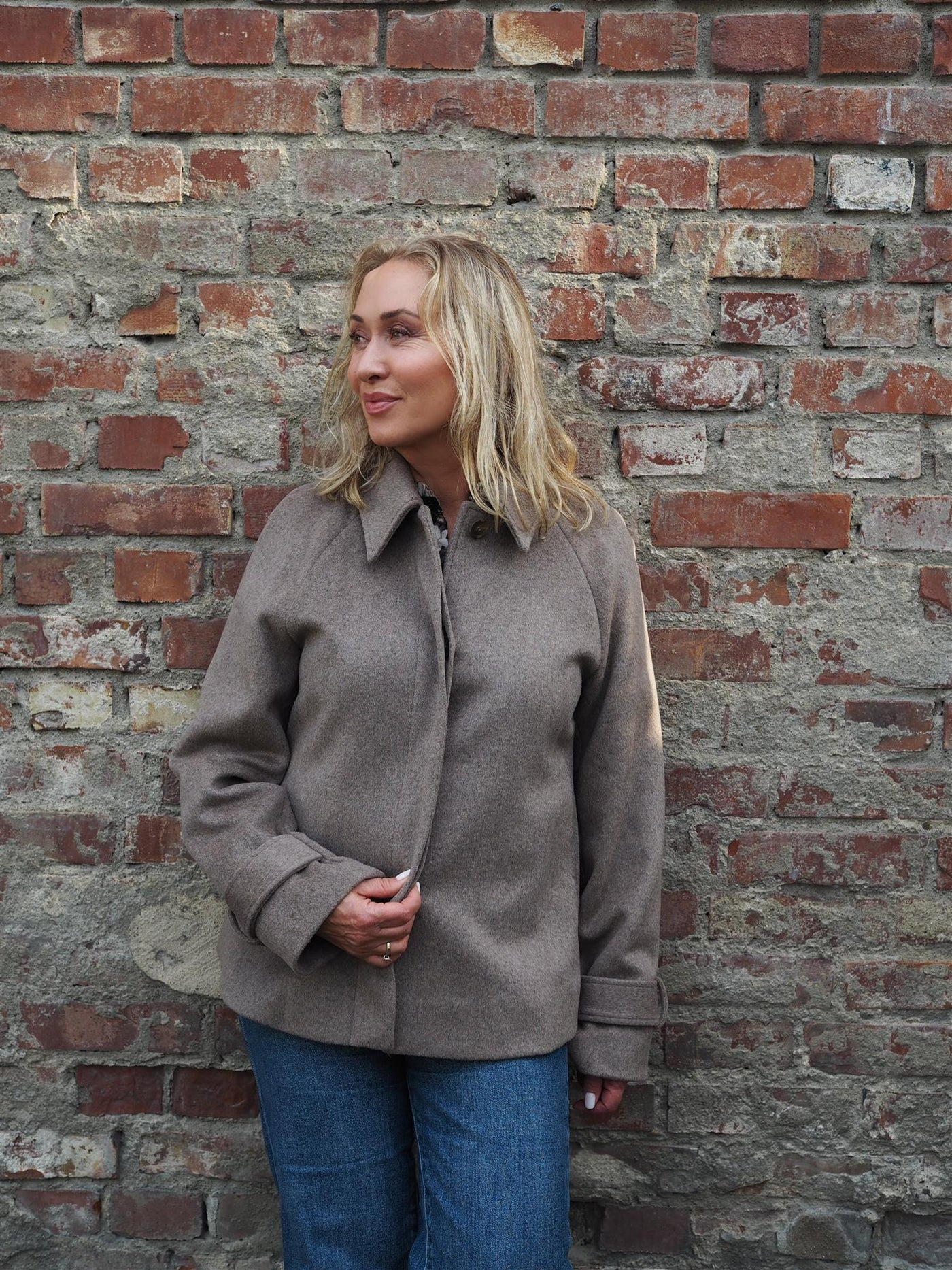 Tary Coat Greige Melange
