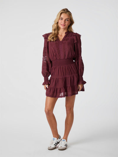 Aran Voile dress Burgundy