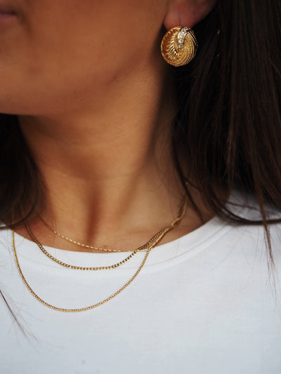 Crystal wooven earrings gold