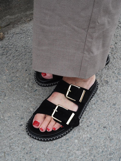 Mary Suede Sandals Black