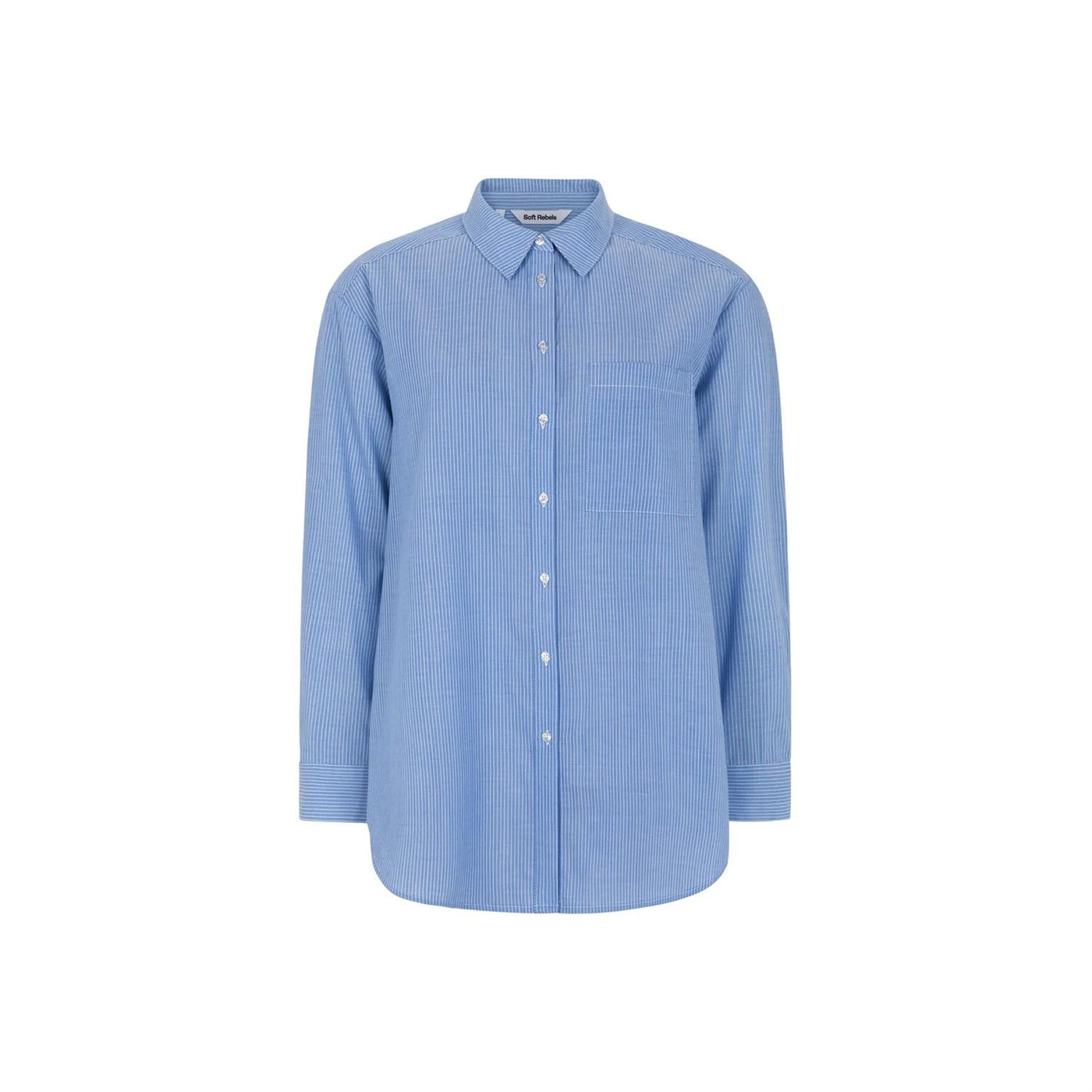 Veronica Striped Shirt Striped Snow White and Ultramarine