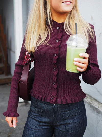 Eshra Knit Blouse Wine