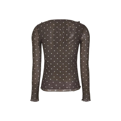 Roselyn Frilled Top Coffee Bean