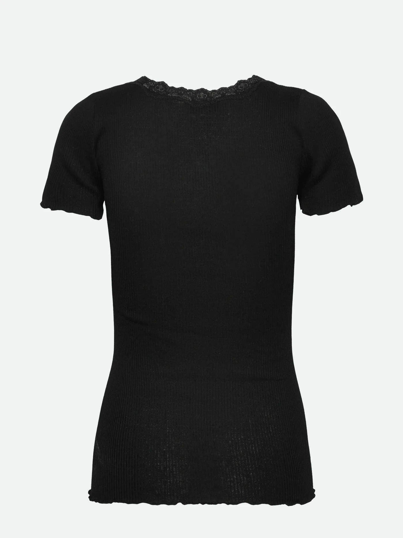 Beatha SS Regular O-neck Lace T-shirt Black