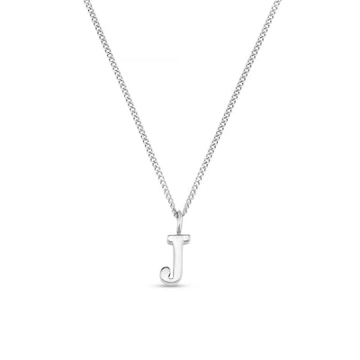 LUXE J Initial Necklace Silver