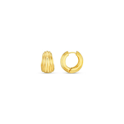 Textured Chunky Small Hoops Gold