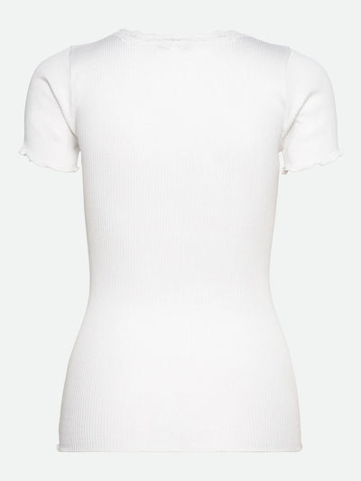 Beatha SS Regular O-neck Lace T-shirt New White