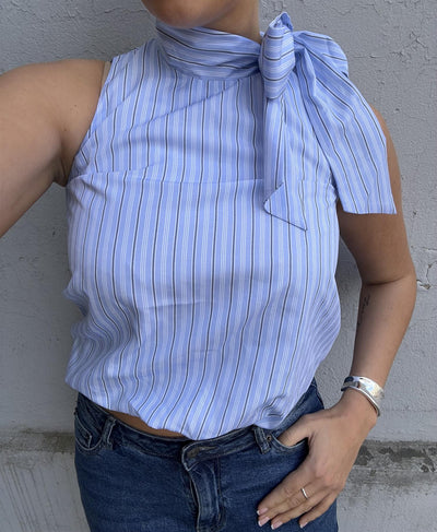 Veda Stripe Top Light Blue