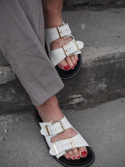 Mary Suede Sandals Off White