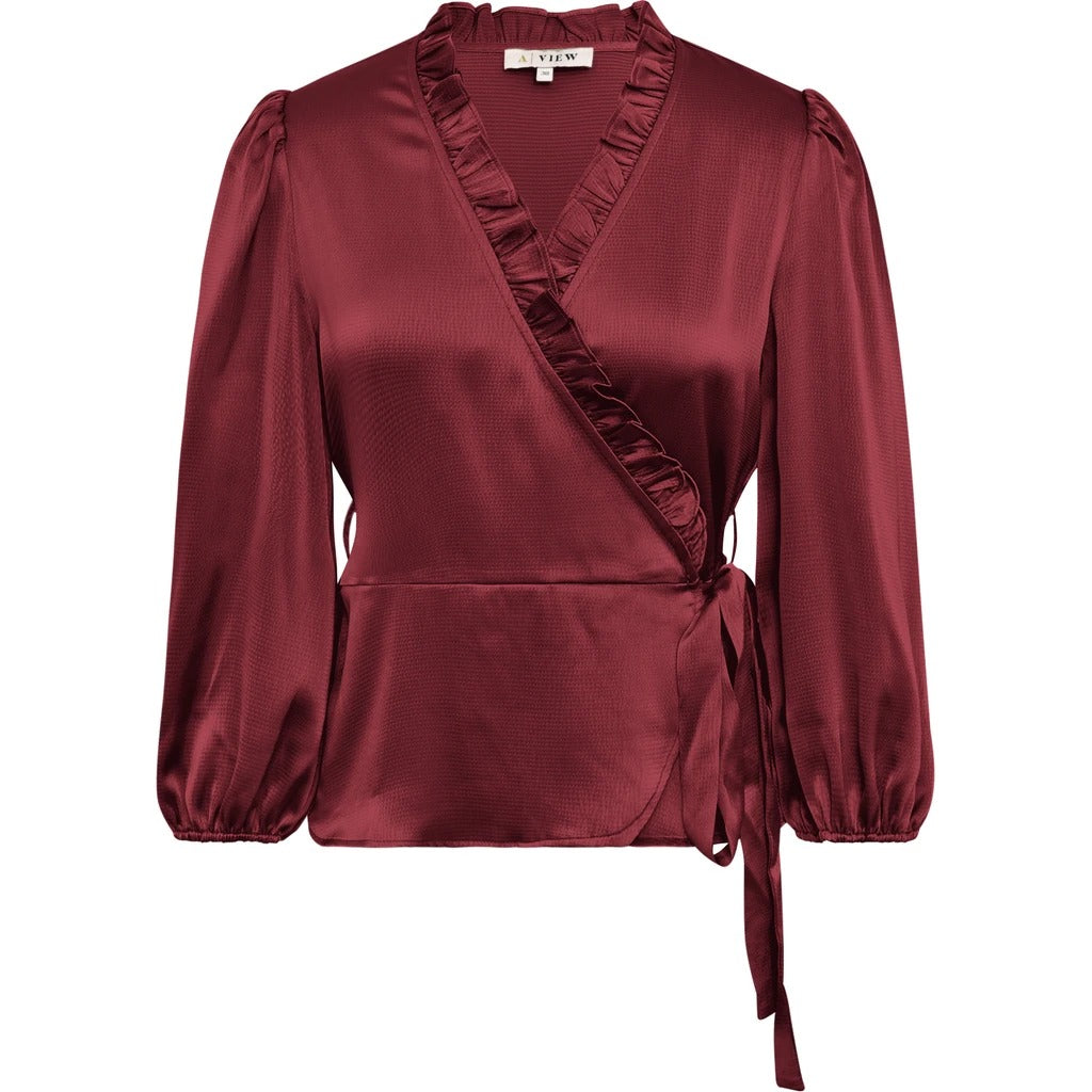 Peony 3/4 Sleeve Blouse Bordeaux