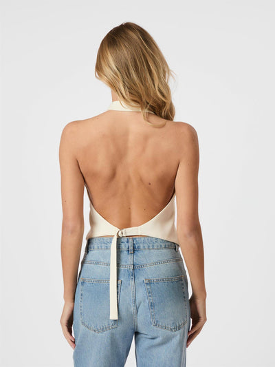 Ezza Structure Halterneck Vest Off White