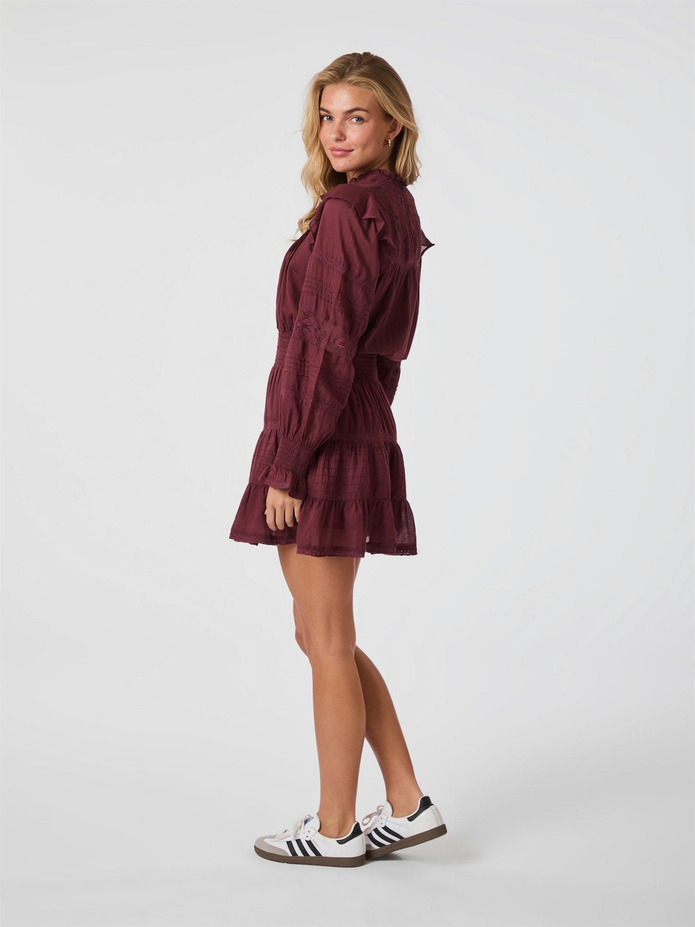 Aran Voile dress Burgundy