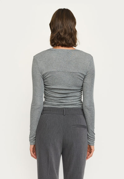 Roman Draped O-neck Medium Grey Melange