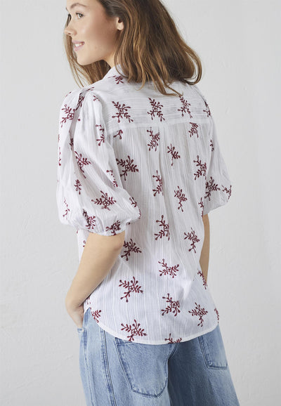 Ella shirt White/Bordeaux