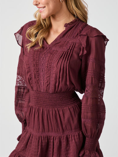 Aran Voile dress Burgundy