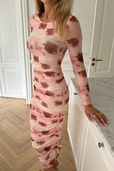 Mai Mesh Dress Rose Print