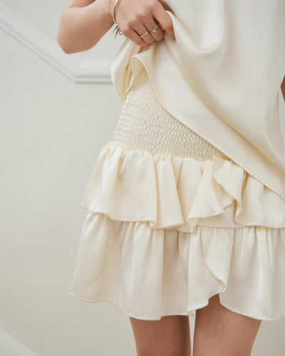Carin Heavy Sateen Skirt Pearl