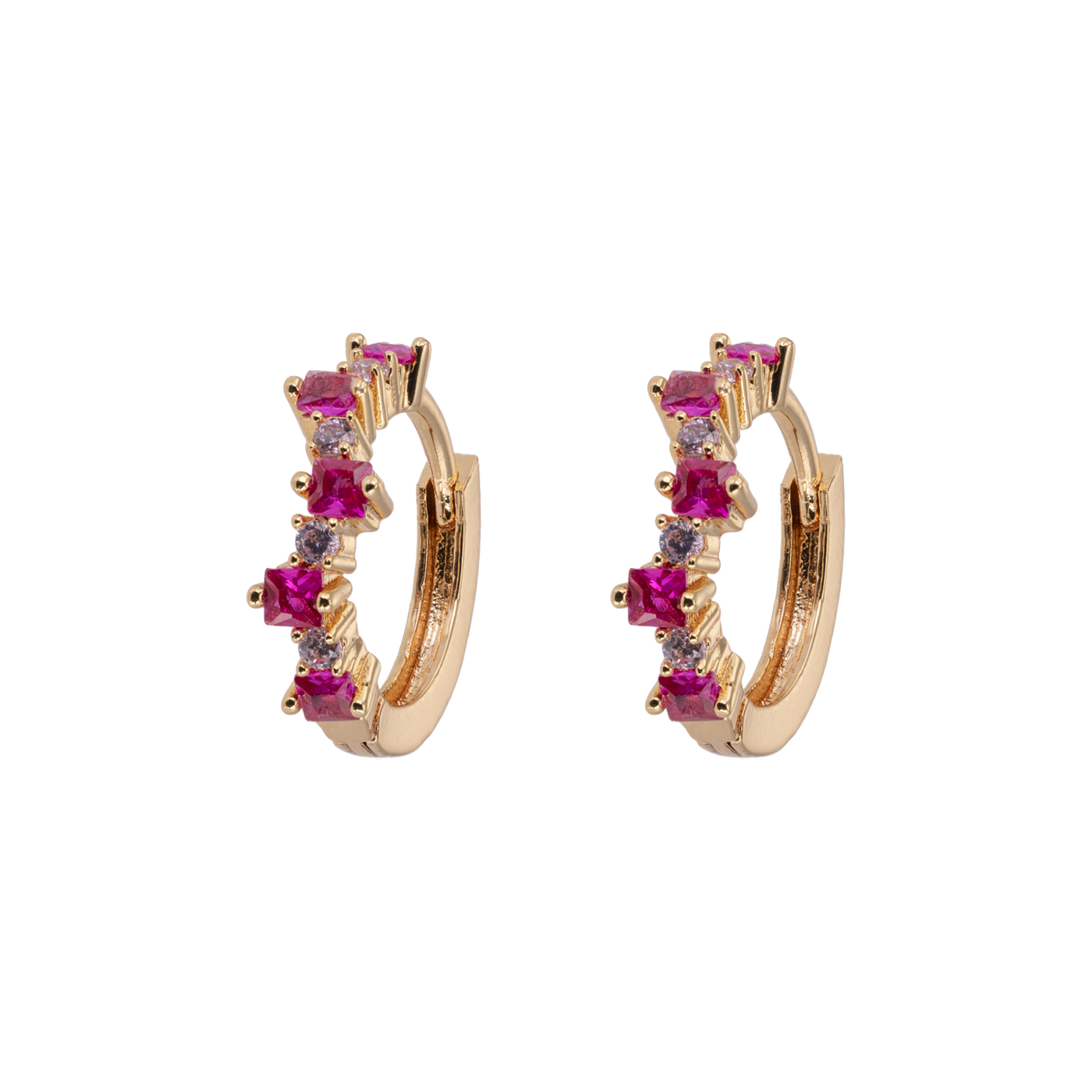 mixed small hoops cerise