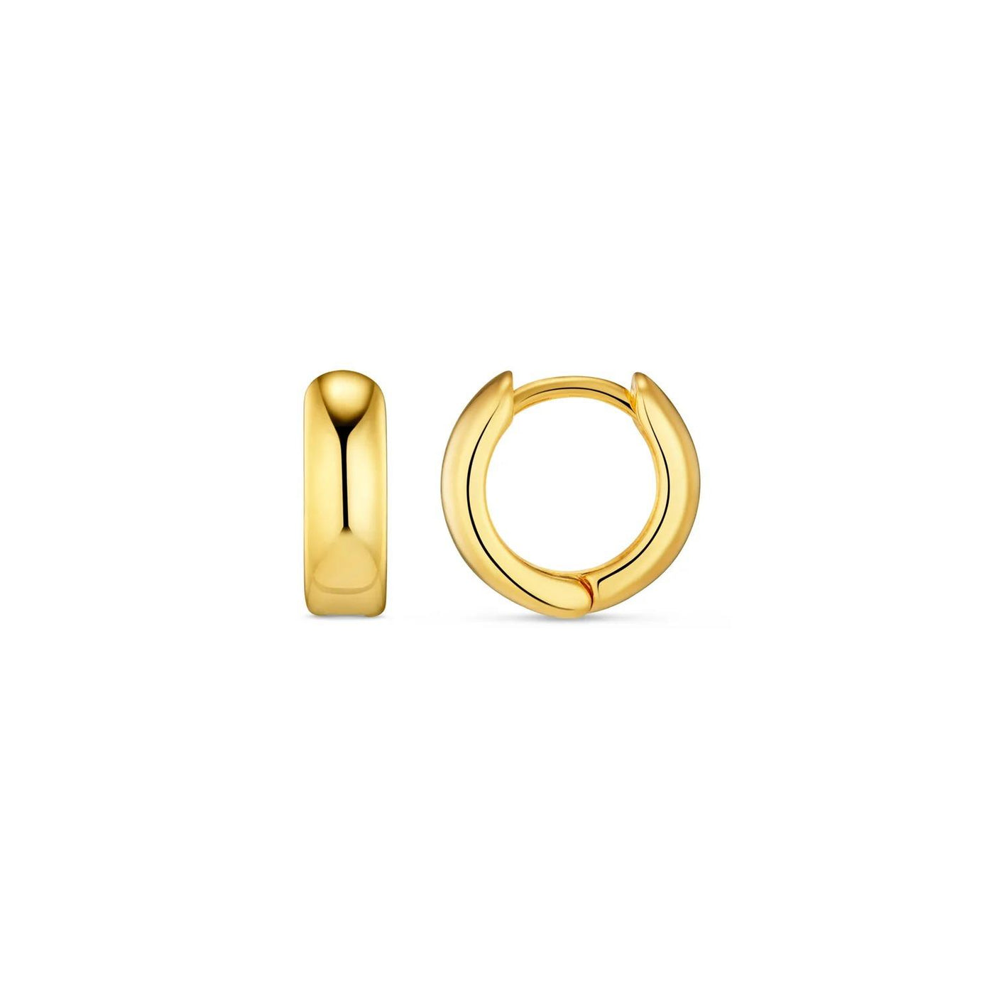 Mini Domed Clean Huggie Hoop Earrings Gold