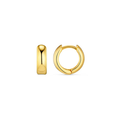 Mini Domed Clean Huggie Hoop Earrings Gold