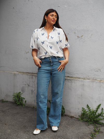 Ella shirt White/Blue