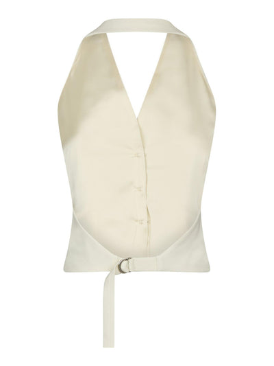 Ezza Structure Halterneck Vest Off White