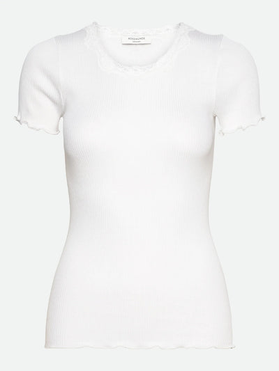 Beatha SS Regular O-neck Lace T-shirt New White