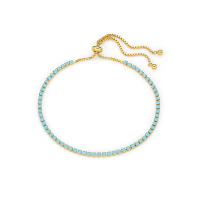 Fine Turquoise Tennis Slider Bracelet