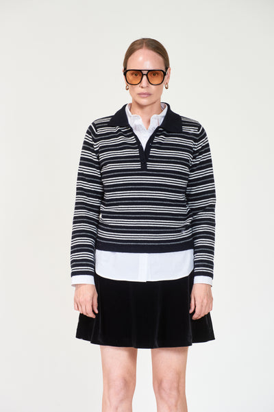 Cassie Stripe Dk navy multi