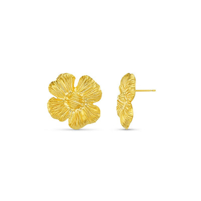 Textured Flower Statement Stud