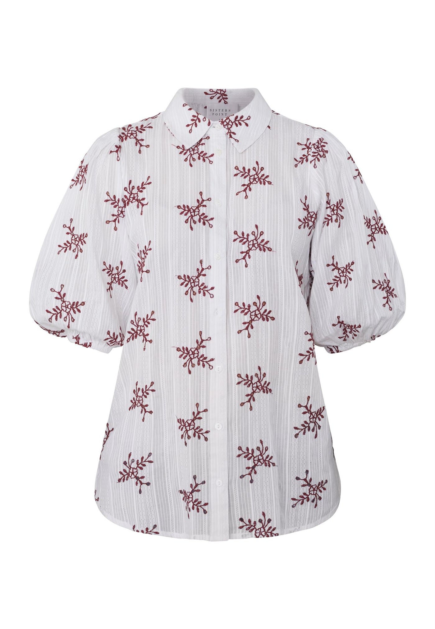 Ella shirt White/Bordeaux