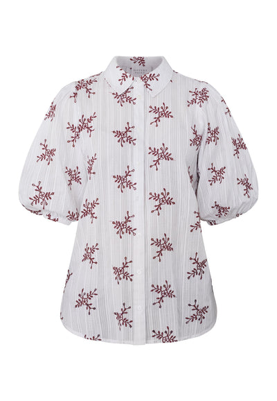Ella shirt White/Bordeaux