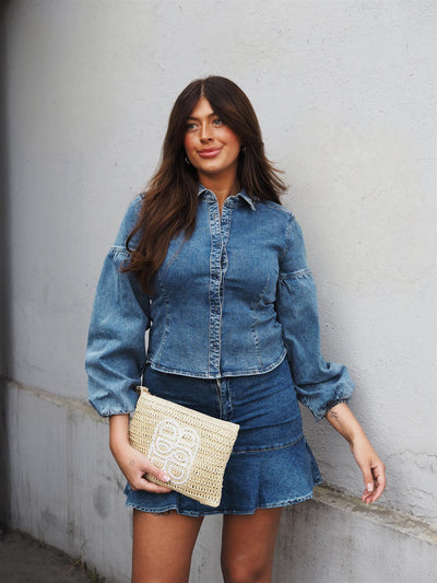 Janne Blue Denim Blouse Washed denim