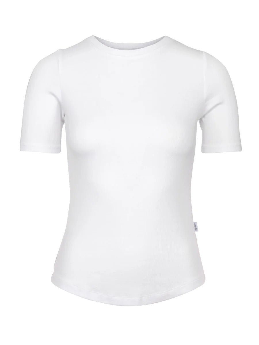 Sina rib tee White