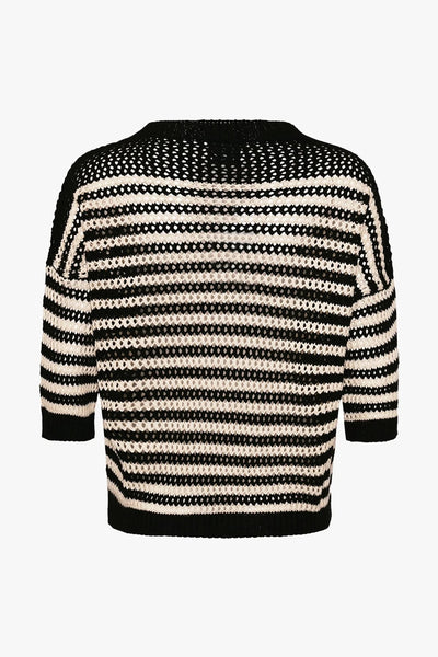 Mimi Knit Cardine Black Stripe