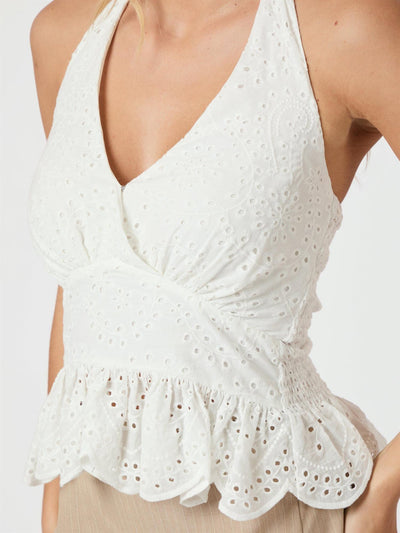 Ribbi Halter Neck Top White