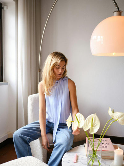 Veda Stripe Top Light Blue