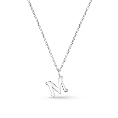 LUXE M Initial Necklace Silver
