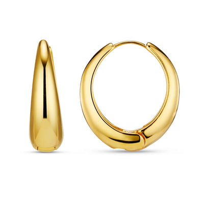 Large Tapered Hoop Earrings Gold