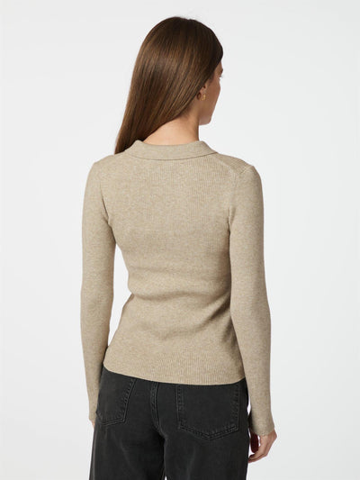 Panama Knit Blouse Beige Melange