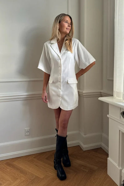 Selma Blazer Dress White
