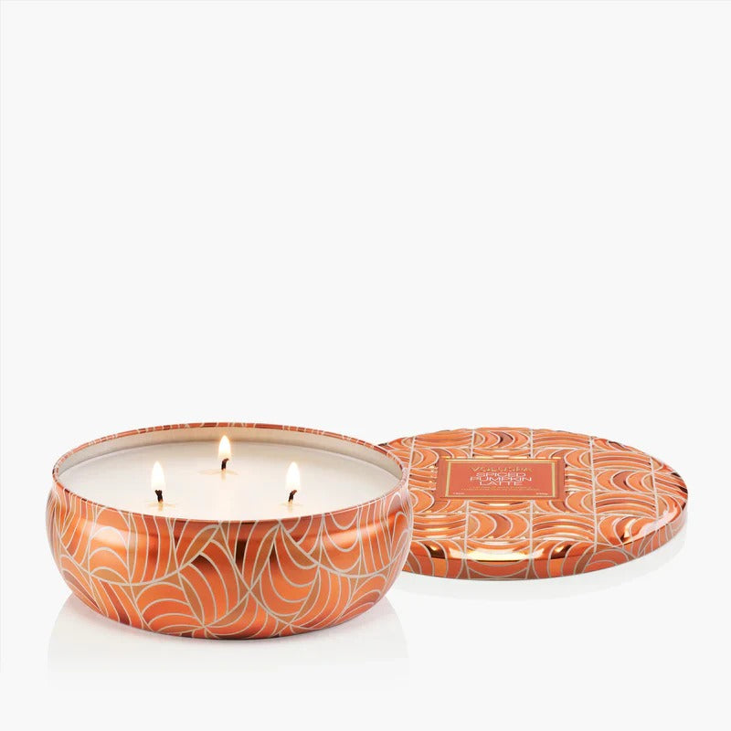 3-Wick Tin Candle, 40tim Spiced Pumpkin Latte
