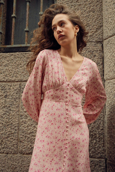 Lilith Maxi Dress Cheryl Pink Print