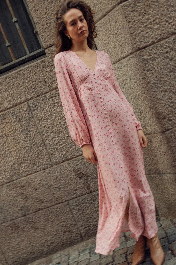 Lilith Maxi Dress Cheryl Pink Print
