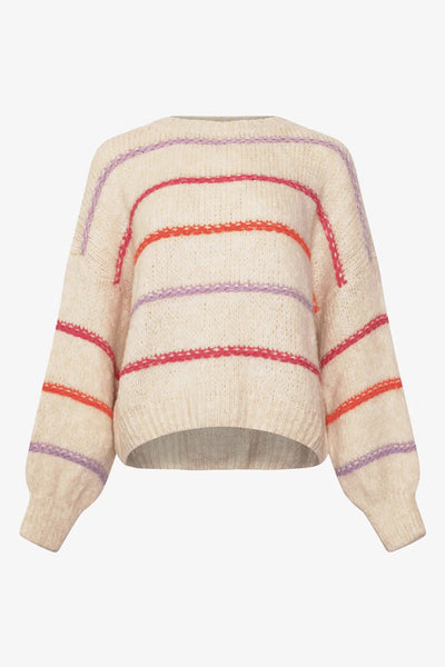 Kalita Knit Oyster Berry Stripe