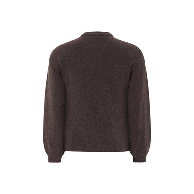 Allison O-neck Cardigan Knit Cocolate plum melange