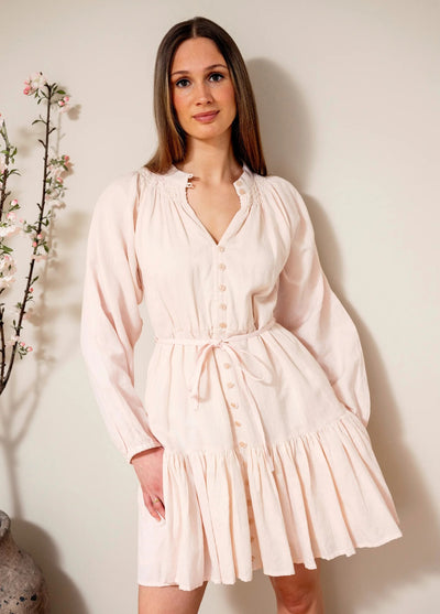Alia Dress Linen Light Pink