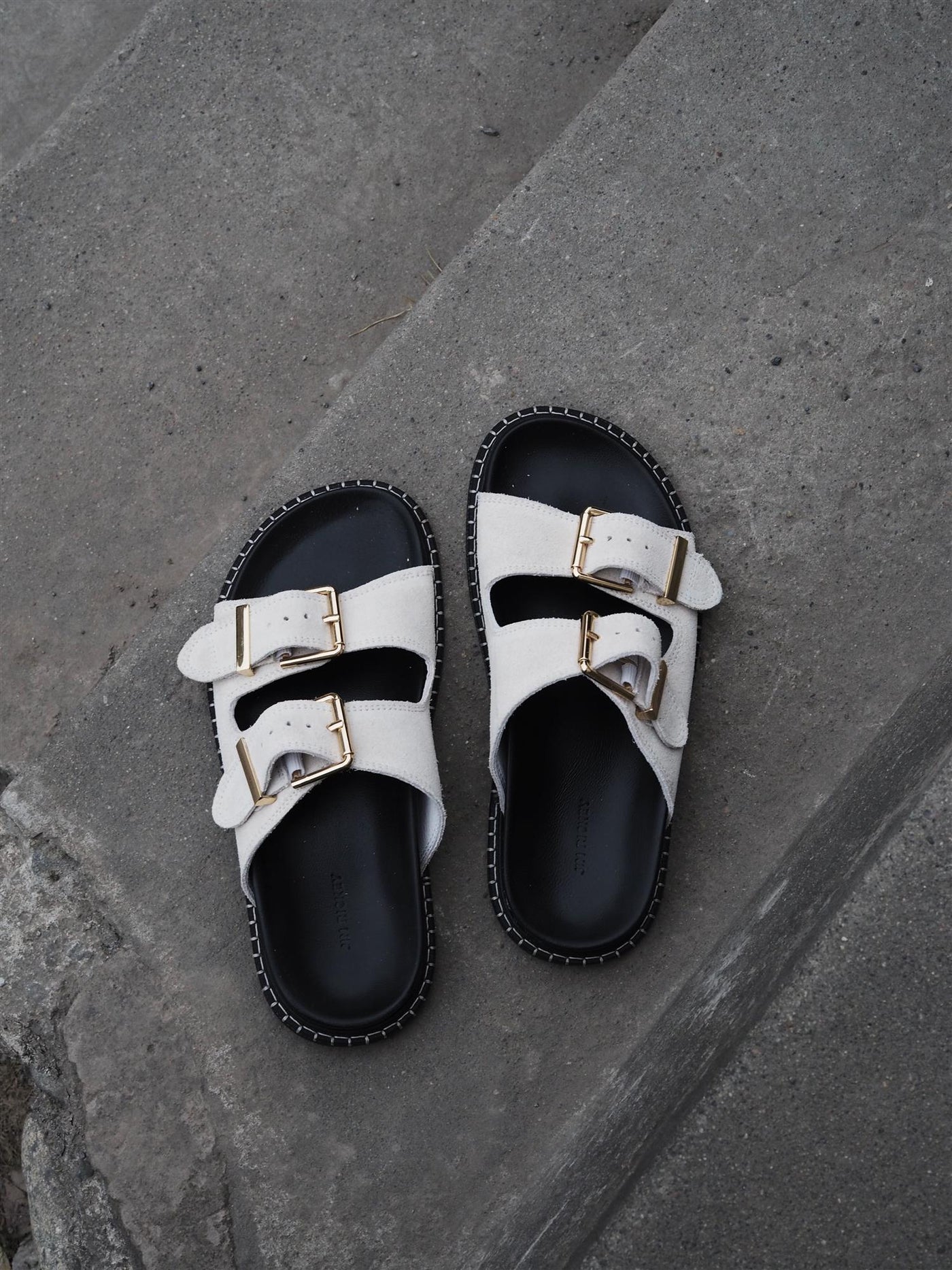 Mary Suede Sandals Off White