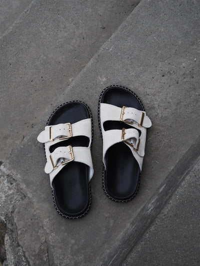 Mary Suede Sandals Off White